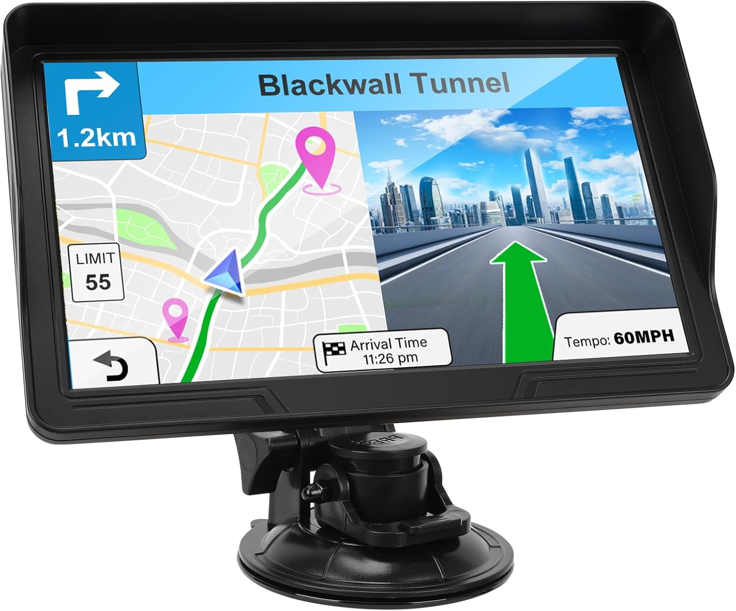 GPS Navigator for Car Truck RV - 9 Inch HD Navigation System with 2025 Maps, Free Lifetime Updates, Custom Truck Routing, Speed Camera Alerts, Day/Night Mode