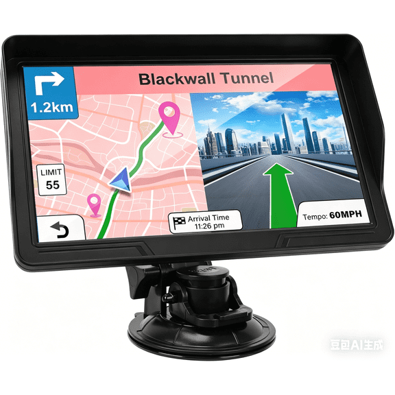 GPS Navigator for Car Truck RV, 9-Inch HD Touchscreen GPS for Car with 2026 Maps Free Lifetime Updates, Voice Turn-by-Turn Guidance, Speed & Red Light Camera Alerts, Custom Truck Routing