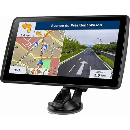 GPS Navigator for Car Truck RV, Latest 2025 Map 7 inch Touch Screen Car GPS, Support Voice Turn Direction Guidance/Speed and Red Light Warning/Custom Truck Routing (Black)