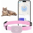 thumbnail image 1 of GPS Pet Tracker Collar - No Monthly Fee, Works with iOS/Android, IP67 Waterproof Dog & Cat Locator with 1+ Year CR2032 Battery, Adjustable Nylon Collar, Real Time Tracking, Pink, 1 of 7