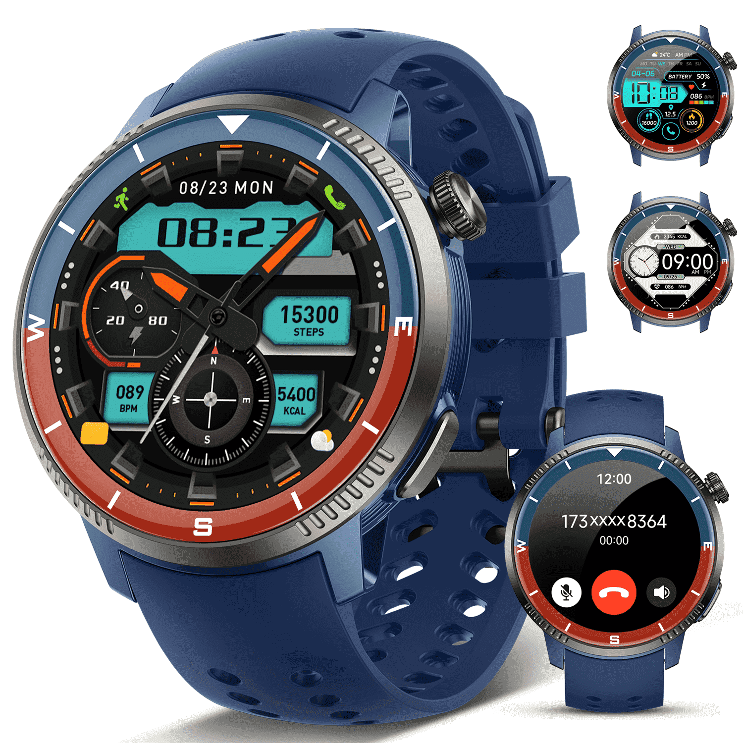 Smart Watch(Answer/Make Call), Smartwatch for Men Women, 1.43"HD AMOLED Display, Fitness watch with 170+ Sport Modes, IP68 Waterproof/Pedometer/Sleep Monitor, Activity Tracker for Android iOS