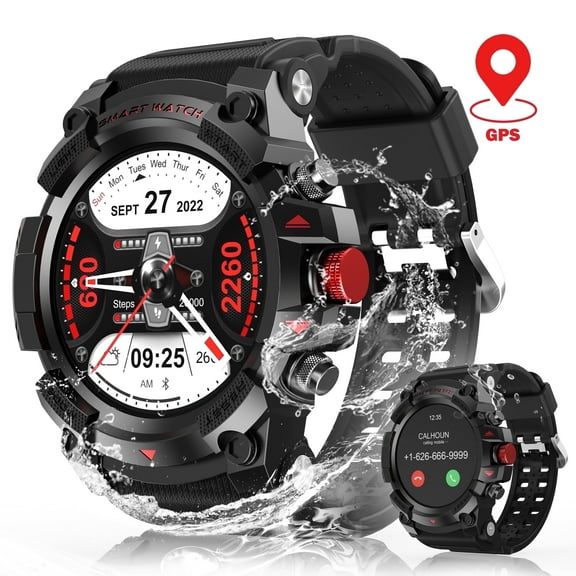 AUOSHI GPS Smartwatch with Compass, Fitness Tracking, 1.39"" HD Display, 100  Sports Modes, IP67 Waterproof