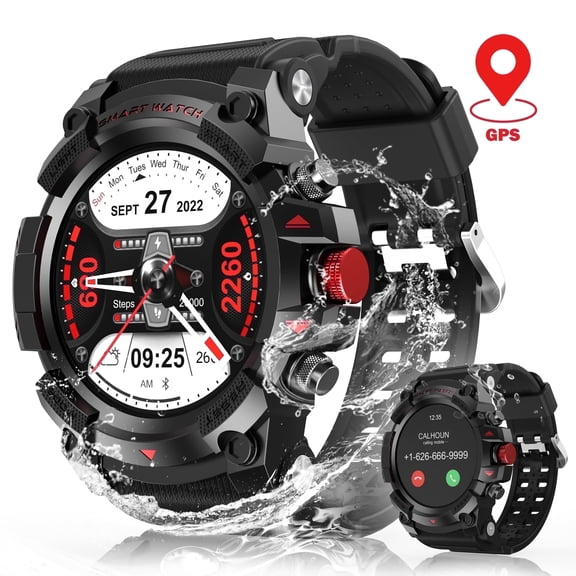 AUOSHI GPS Smartwatch with Compass, Fitness Tracking, 1.39" HD Display, 100+ Sports Modes, IP67 Waterproof