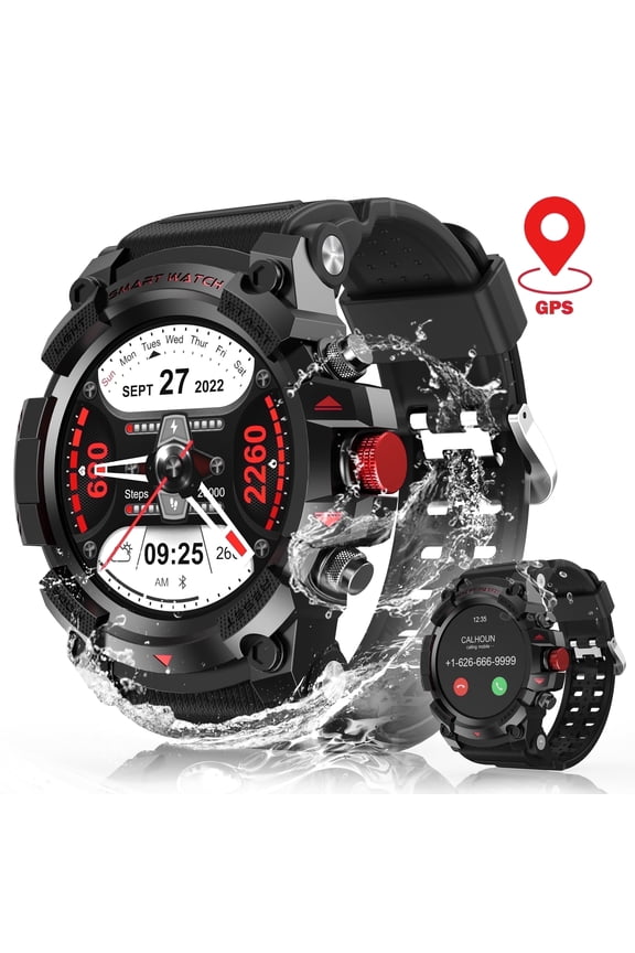 GPS Smartwatch with Compass, Fitness Tracking, 1.39" HD Display, 100+ Sports Modes, IP67 Waterproof