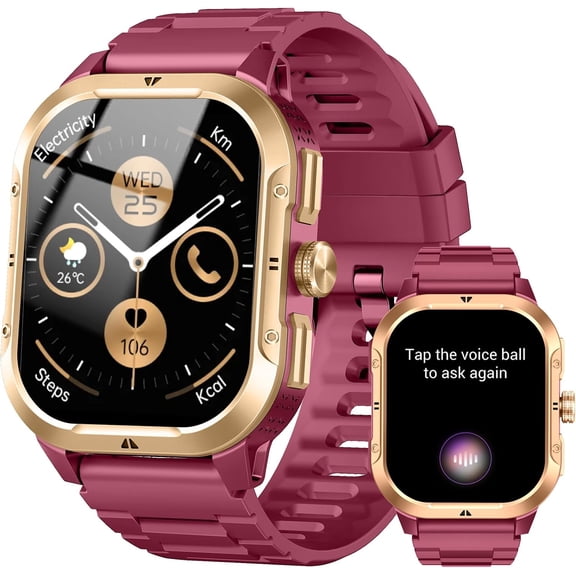 GPS Smart Watch (Answer/Make Calls), 2.06" Smartwatch for Women with Sleep Heart Rate Step SpO2 Monitor, Voice Assistant, IP68 Waterproof Activity Tracker, 100+ Sport Modes Fitness for Android/iPhone