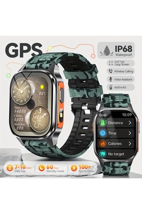GPS Smartwatch Featuring a 2.01-Inch HD Display, Over 100 Sports Modes, Wireless Calling And Message Alerts, Integrated GPS, Water Resistance, a Long-Lasting 460 Mah Battery