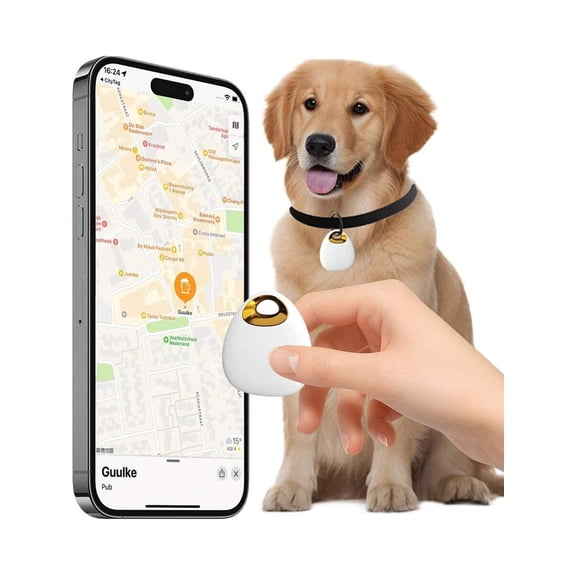 GPS Tracker For Dogs & Cats – Waterproof, Lightweight, Mini Real-Time Pet Locator With 1-Year Battery, No Subscription Or SIM Required, Track History, IOS & Android Compatible