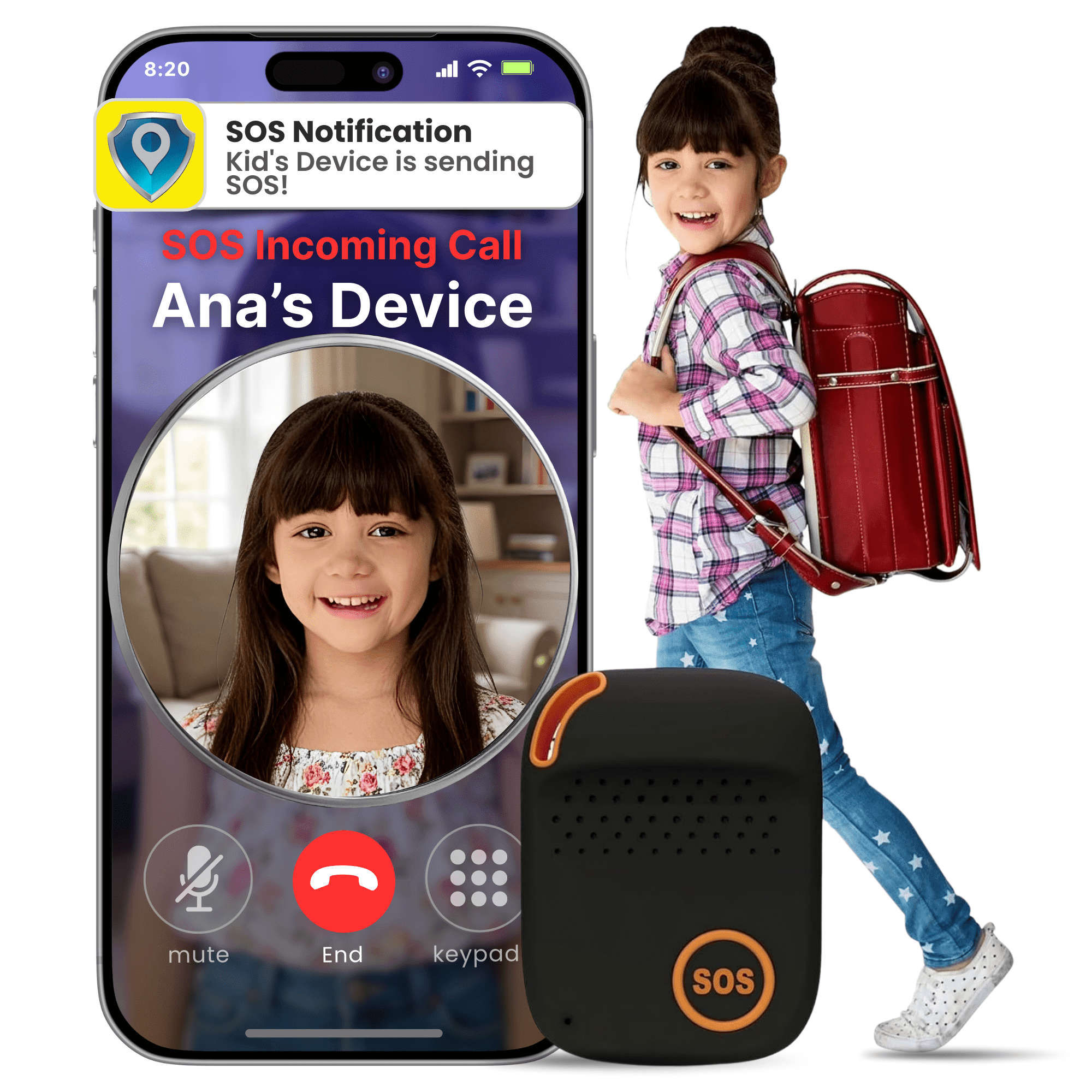 GPS Tracker for Kids with Real-Time Location Tracking, Two-Way Calling ...