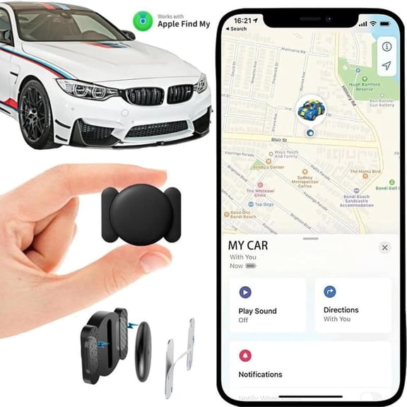 GPS Tracker with Magnetic Case - Car GPS Tracker Device, No Monthly Fee, Hidden Tracking for Cars, Smartphone Compatible, Portable Tracking Device with Magnetic Closure