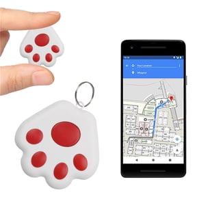 GPS Tracker Portable Mini Cat Dog Pet Tracking For Child Bluetooth 5.0 Mobile Key Finder, Mini Paw-Shaped Item Locator for Cats Dogs Keys Bags