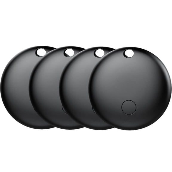 Air Tracker Tag (Android Only), Global Bluetooth Tracking Device, Item Finder and Key Locator, Works with Google Find Hub, Smart Tag for Vehicle/Luggage/Wallet, No Monthly Fees Black 4 Pack