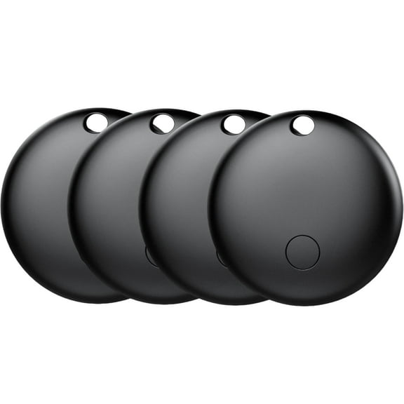 Air Tracker Tag (Android Only), Bluetooth Tracking Device, Item Finder and Key Locator, Works with Google Find Hub, Smart Tag for Vehicle/Luggage/Wallet, No Monthly Fees Black 4 Pack