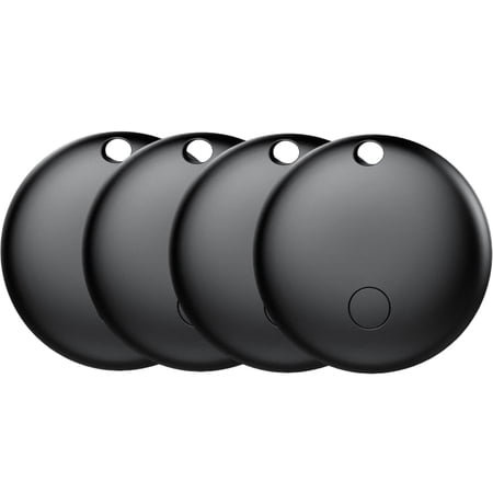 Air Tracker Tag (Android Only), Global Bluetooth Tracking Device, Item Finder and Key Locator, Works with Google Find Hub, Smart Tag for Vehicle/Luggage/Wallet, No Monthly Fees Black 4 Pack