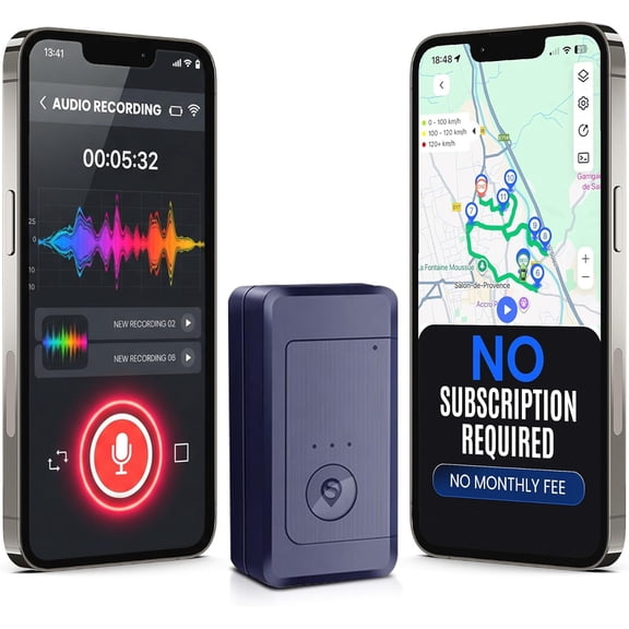 GPS Tracker for Vehicles No Subscription, Magnetic Car GPS Tracker Device Hidden, Real-Time Vehicle Tracker, Tracking Device for Cars with SIM Card Included, 60-Day Battery, IP65 Waterproof, GeoFence