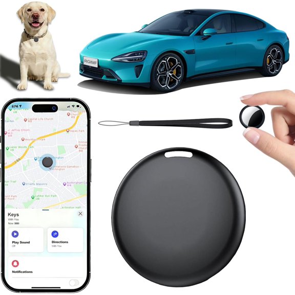 GPS Tracker for Vehicles No Subscription (iOS Only) - Hidden Tracker Device for Vehicles, Mini Car Tracker Tag Work with Find My, Tracking Device for Kids, Key, Pet, Luggage