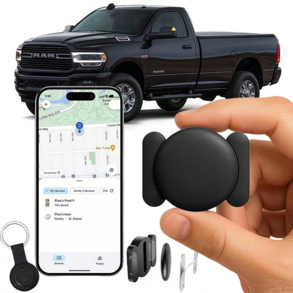 GPS Tracker for Car, Works with Apple Find My (iOS Only), Mini Waterproof Magnetic Tracker, No Monthly Fee, 1 Pack