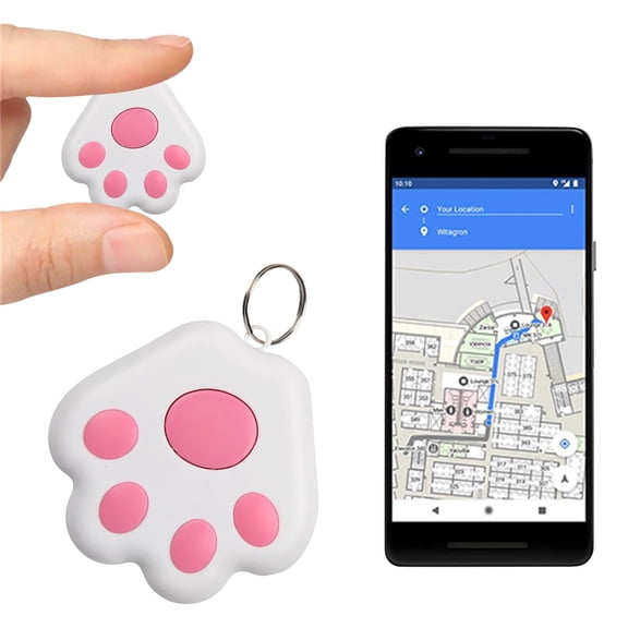 GPS Tracker for Dogs Bluetooth 5.0 - Mini Anti Lost Pet Locator Device Cat Paw Shape Tracker for Collar Keys Luggage Wallet
