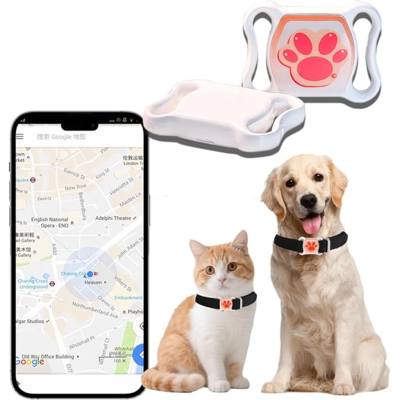GPS Tracker for Dogs & Cats, No Monthly Fee Waterproof Real-Time Tracking for Pets Luggage
