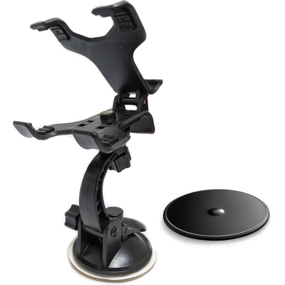 GPS Windshield Dual Clip Mount  Disc Kit, Suction Cup Holder with 360° Rotating Bracket, Compatible with Tomtom Go Series GPS, WMDK