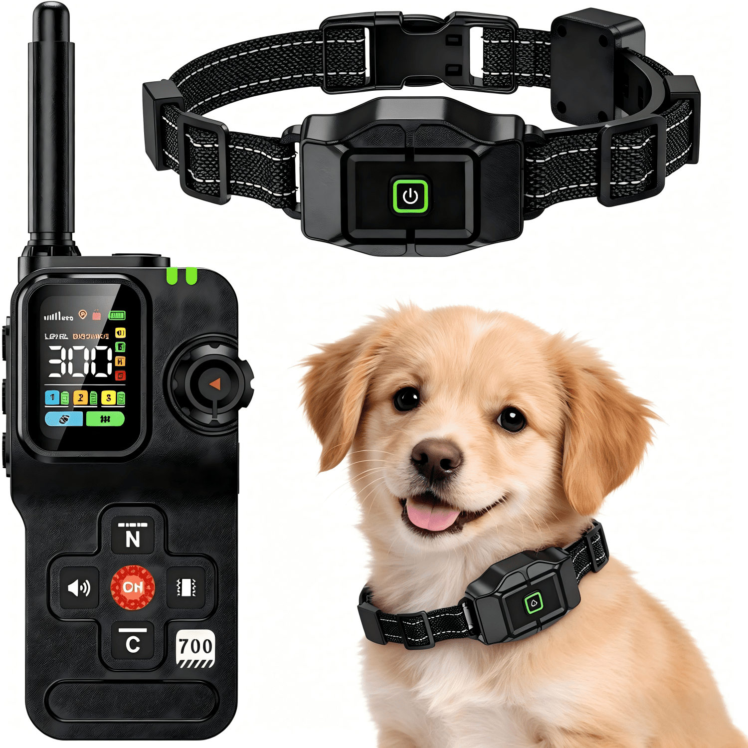 GPS Wireless Dog Fence, Electric Dog Training Collar with Remote Invisible Rechargeable Fence Outdoor for 25-999 Yards Customized Boundary Waterproof 3 Warning Modes Pet Containment