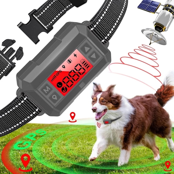 GPS Wireless Dog Fence System  CICPAP 99-3000ft Rechargeable Electric Dog Boundary Collar, Smart Perimeter Containment System for Medium & Large Dogs, Waterproof for Outdoor Use