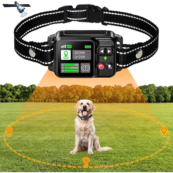 GPS Wireless Dog Fence System, CICPAP Electric Dog Collar Fence with Satellite GPS, Waterproof & Rechargeable, 3 Training Modes, 15~2200 Yards Range for Outdoor Pet Containment