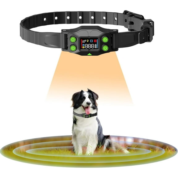 GPS Wireless Dog Fence & Training System 2-in-1, Electric Dog Fence,Chip Upgrade,Enhance and stabilize Signals,Suitable 15-110lbs Dogs, Radius from 25 to 999 Yards,Waterproof IPX7,Outdoor Use