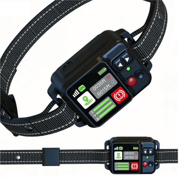 GPS Wireless Electric Dog Fence Circular Wireless Dog Fence System for Dogs with Early Warning Beep & Auto-Protection, Quick-Charge Collar, 6561ft Range, Waterproof,3 Modes, No App,Outdoor Use Only