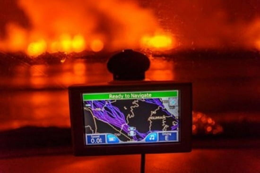 GPS with the Holuhraun Fissure Eruption Northern Iceland Canvas Art - Panoramic Images (18 x 12)