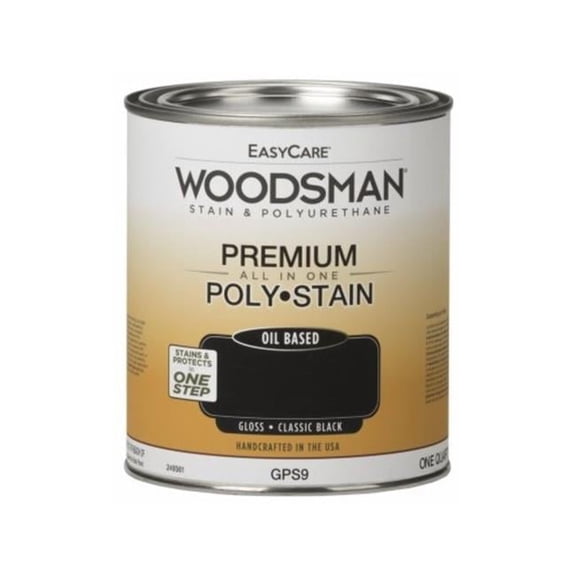 True Value Manufacturing 249361 1 qt. Woodsman Stain & Polyurethane In One Oil-Base Gloss Stain, Classic Black