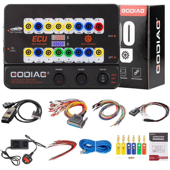 GPT ENET DOIP OBDII Breakout Box, Automotive Tools ECU Connector CAN Protocol Detector for ECU Bench Testing Platform and Car Diagnostics