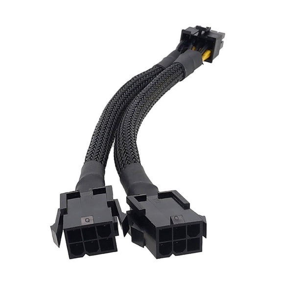 GPU 8 Pin Graphics Video Card GPU 8 Pin Male to Double GPU 6Pin Male Sleeved Splitter Power Extension Cable Replacement