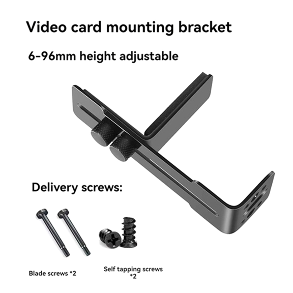 GPU Adjustable Support Frame GPU Brace Prevent Sagging Video Card Support Bracket for Chassis 12cm Fan Position Black