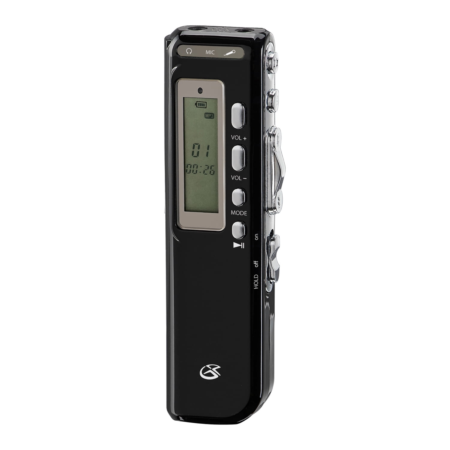 GPX 4-GB Digital Voice Recorder with Voice Activation, Black