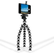 GPX Bendable 10 inch Tripod with 10-Section Legs and Slip-Resistant Grips, Universal, TPD108B, Black