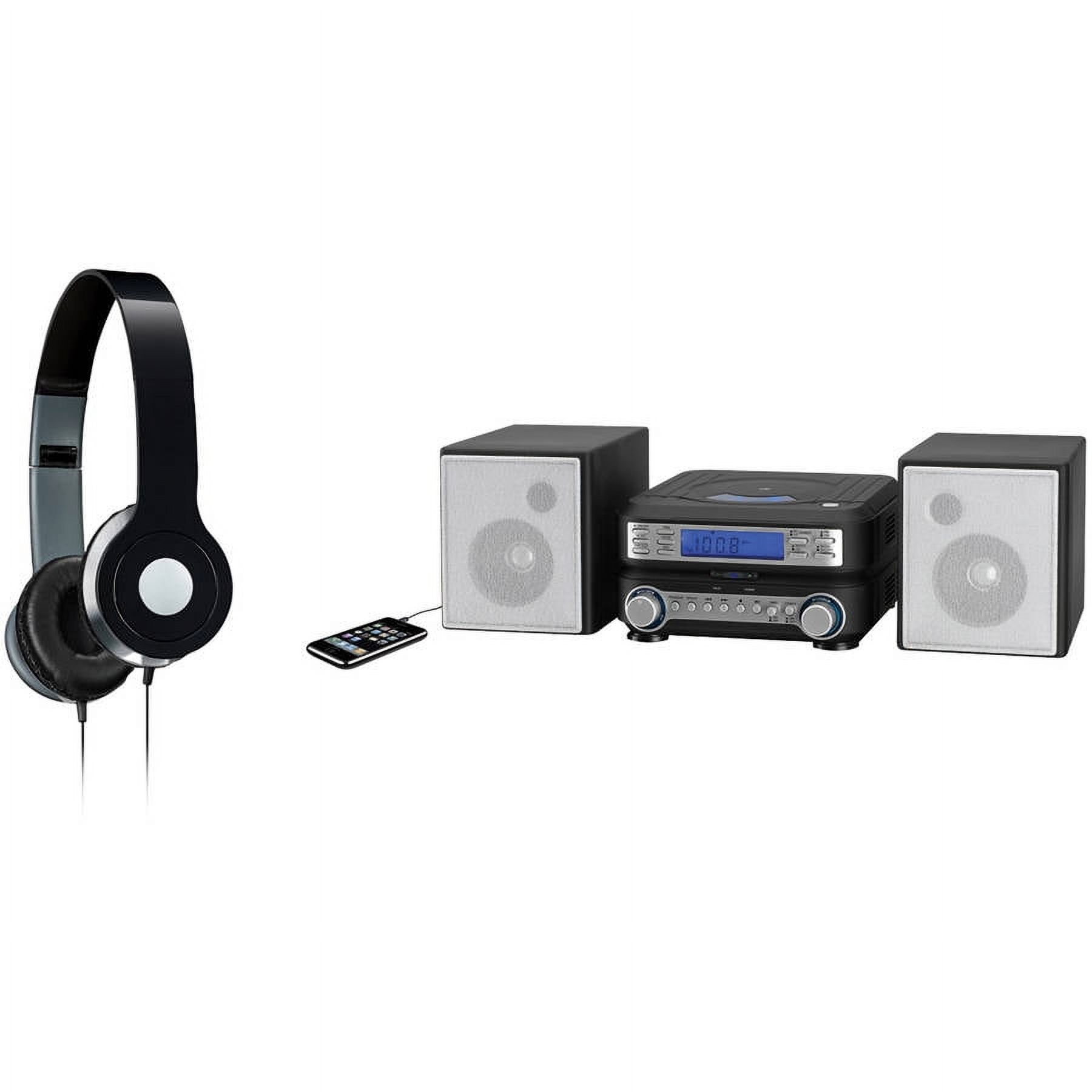 GPX HC221B Horizontal AM/FM/CD Player and iLive IAH54 On-Ear Headphones - image 1 of 1