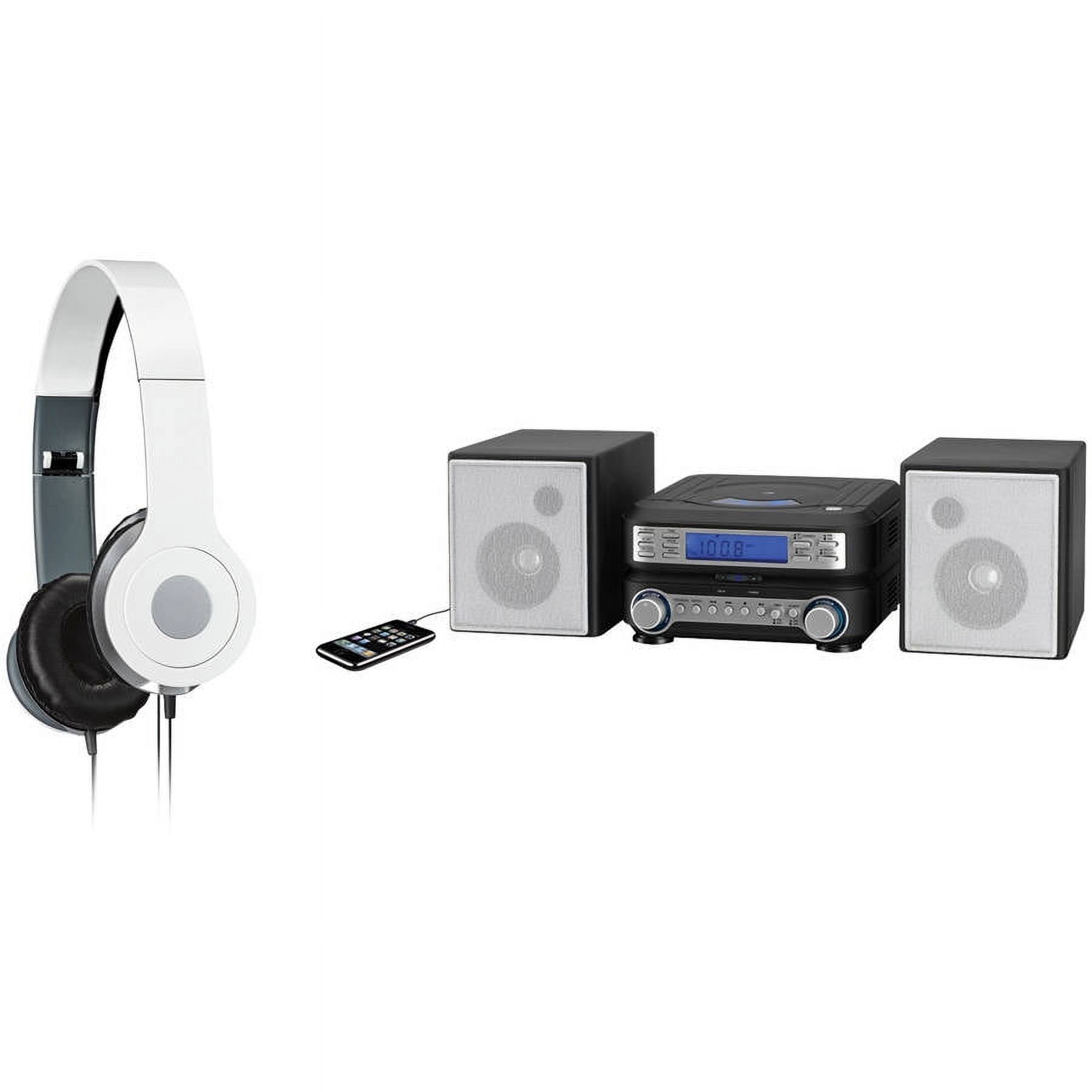 GPX HC221B Horizontal AM/FM/CD Player and iLive IAH54 On-Ear Headphones - image 1 of 1