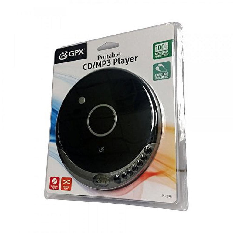 GPX PC807B Personal Portable CD/MP3 Player with Anti-Skip