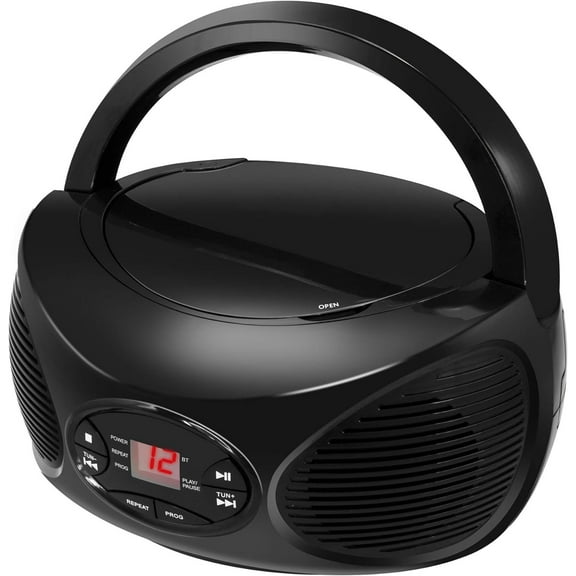 GPX Portable Bluetooth CD Player Boombox BCB119B - FM Radio Tuner - Black