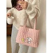 GQ New Kawaii Sanrio Cartoon Hello Kitty Kuromi Pochacco Embroidered Tote Bag Girls Handbag Student Bag Gift