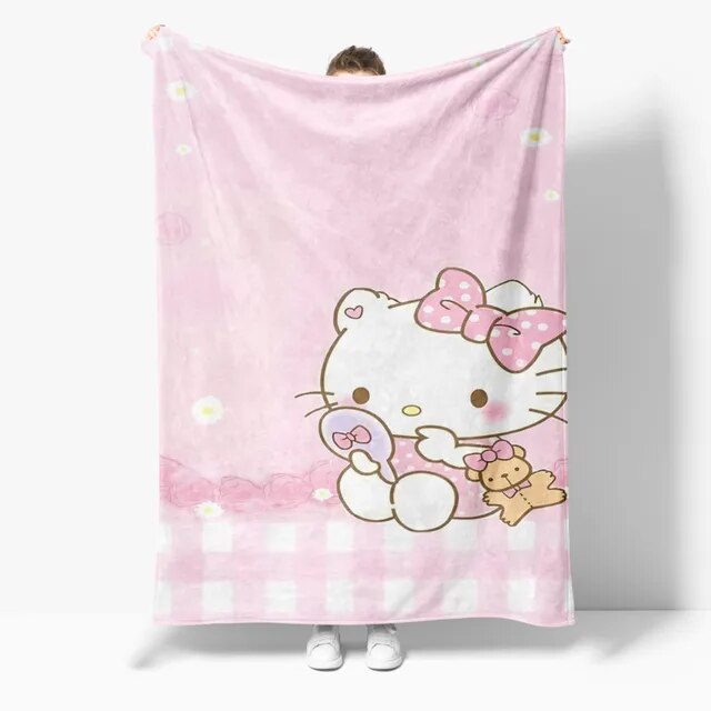 GQ Sanrio Hello Kitty Blanket Kawaii Kuromi Melody Throw Blanket Soft