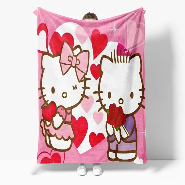 GQ Sanrio Hello Kitty Blanket Kawaii Kuromi Melody Throw Blanket Soft