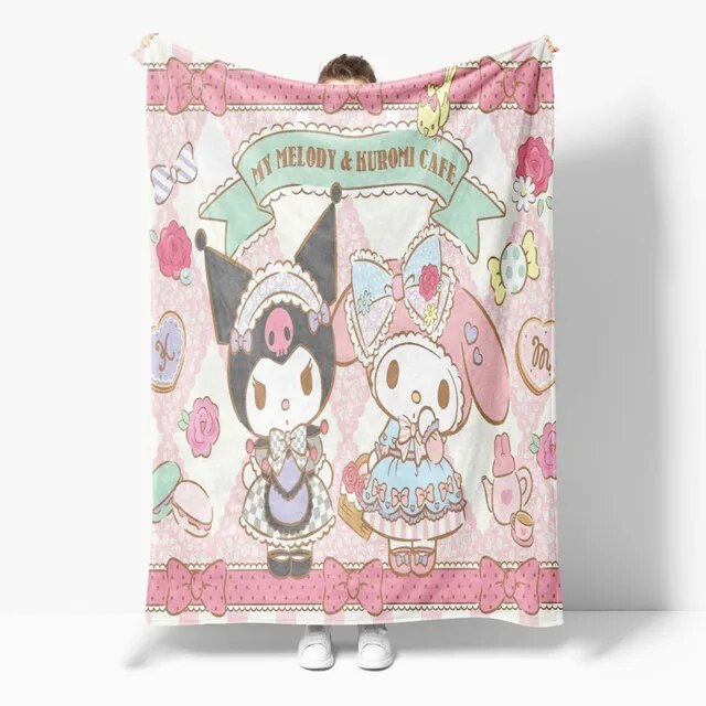 GQ Sanrio Hello Kitty Blanket Kawaii Kuromi Melody Throw Blanket Soft
