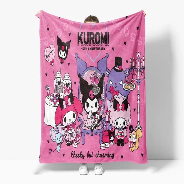 GQ Sanrio Hello Kitty Blanket Kawaii Kuromi Melody Throw Blanket Soft