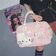 GQ Sanrio Hello Kitty Side Bags For Women Large Travel Black Pink Ladies Hand Bag Japanese Y2k Kawaii Bags For Girls Fashion Tote