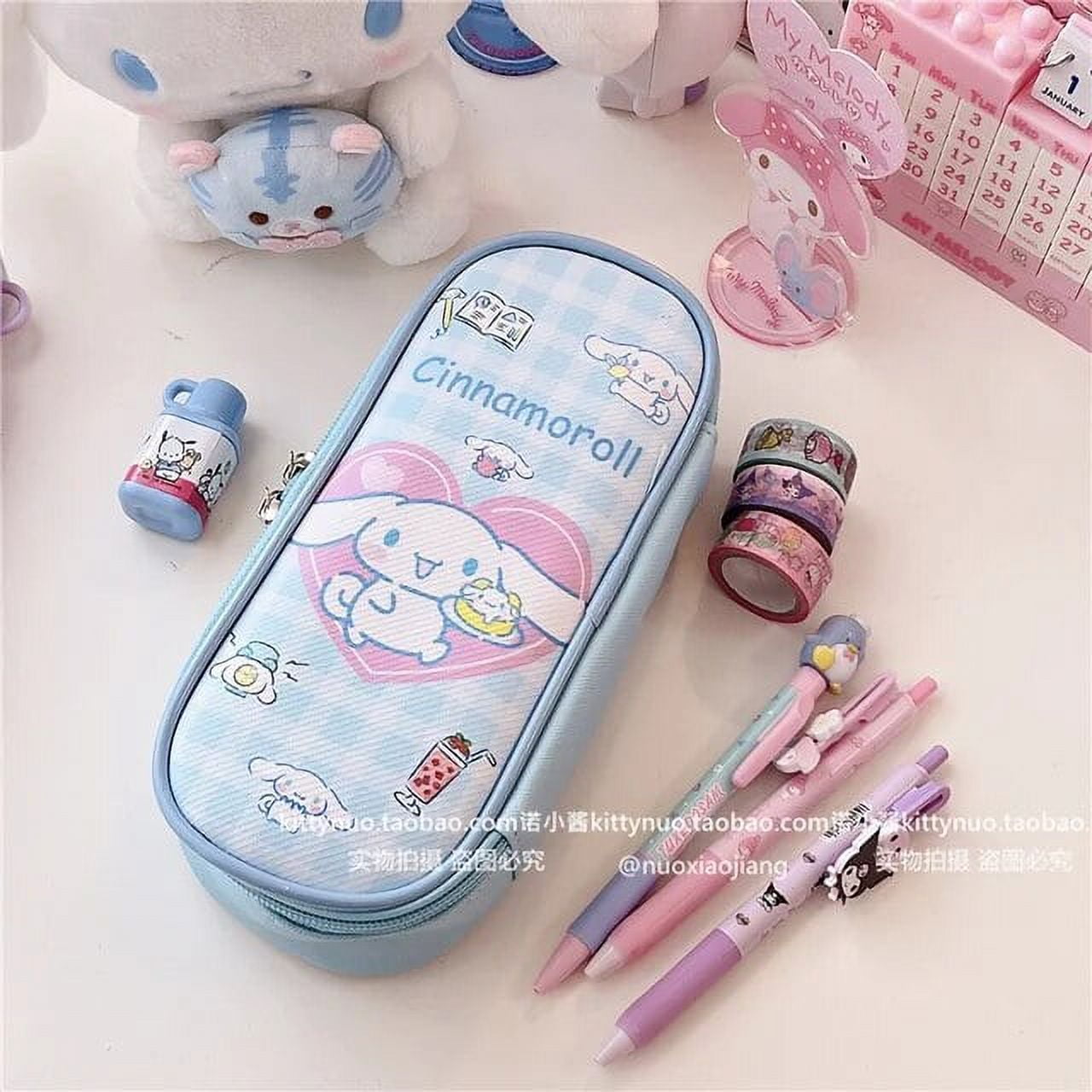 GQ Sanrio Kuromi PU Pencil Bag Hello Kitty Cinnamoroll Pochacco Zipper