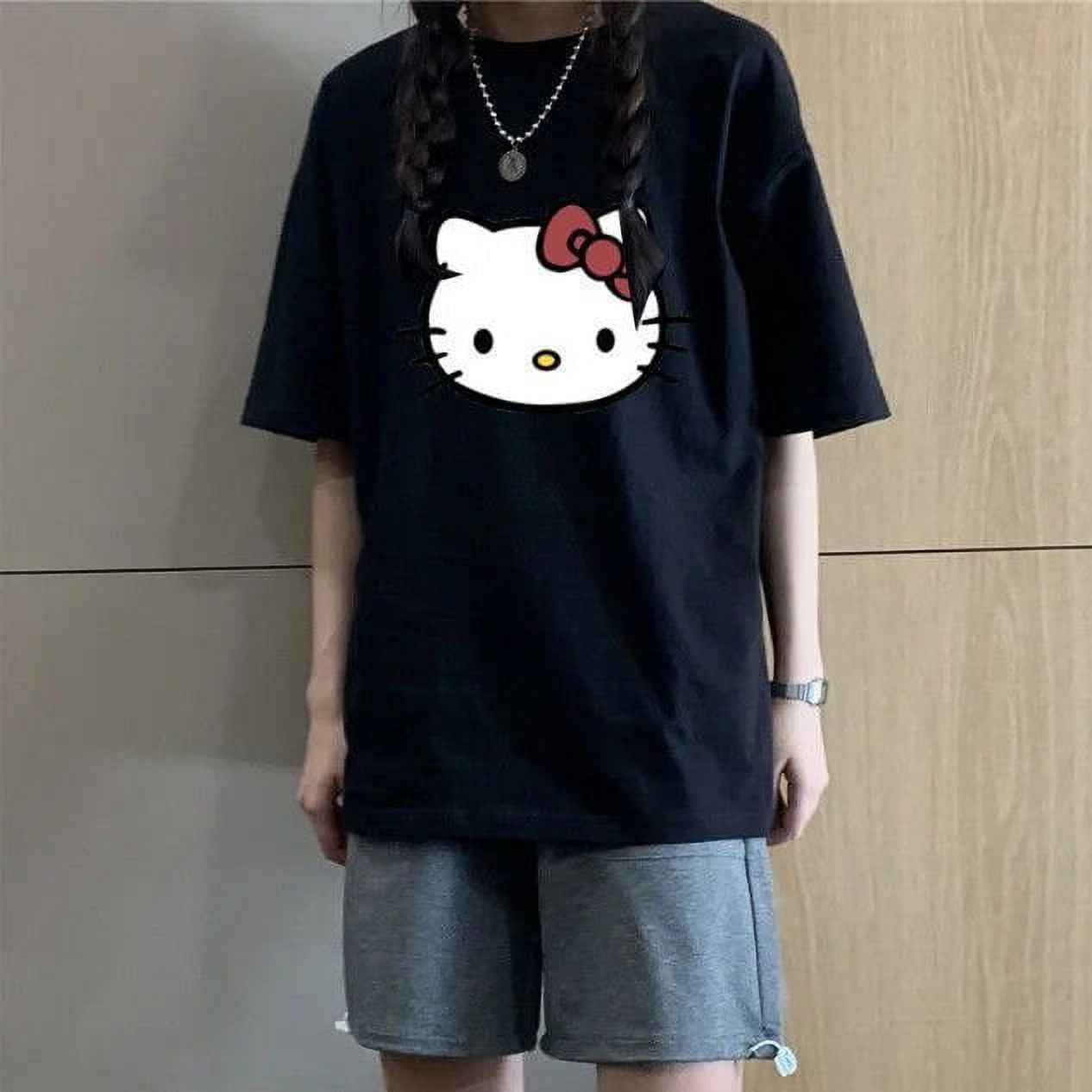 GQ Sanrio New Y2k Kawaii 2022 Hello Kitty T Shirt Woman 2000s Girls Top