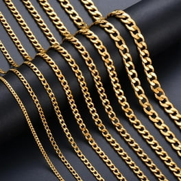 GQ 4.8mm 5.8mm 6.6mm 7.5mm 9.2mm Stainless Steel Cuban Link Chains Classic Men Boy Curb Chunky Necklace 14 to 30 Inches Walmart
