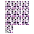 thumbnail image 1 of GQDIN 10 Sheets 3.94"x3.94" Purple 3D Mosaic Vinyl Backsplash Tiles, Self-Adhesive Peel and Stick Subway Tile Stickers Stick on Wall Tiles for Kitchen Bathroom Decor, 1 of 3