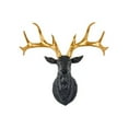 thumbnail image 1 of GQDIN 3D Stag Head Sculpture Wall Hanging Deer Statue,Large Black Faux Deer Head Faux Taxidermy Animal Head Wall Decor - Handmade Farmhouse Decor - Rustic Wall Decor Deer Antlers, 1 of 8